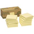 Pack carton 12 post-it 75x75 jaune 100% RECYCLE