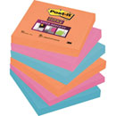 Lot 6 blocs Post-It note 76x76 coloris BANGKOK 3M