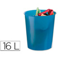 Corbeille à papier en platique bleu transparent 16L Q-CONNECT
