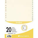 Intercalaire carton à touches imprimées