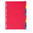 Intercalaire carton 12 positions A4 couleurs vives  